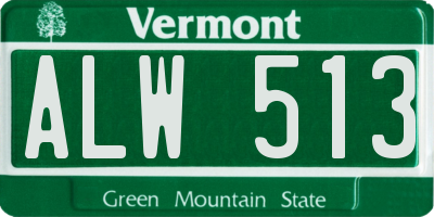 VT license plate ALW513