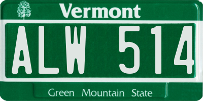 VT license plate ALW514