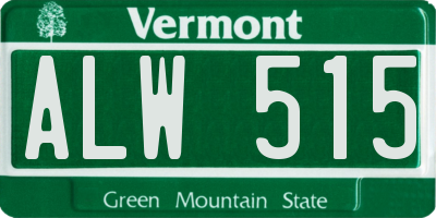 VT license plate ALW515