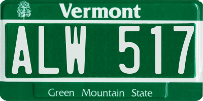 VT license plate ALW517