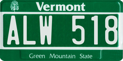 VT license plate ALW518