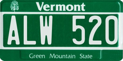 VT license plate ALW520
