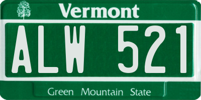 VT license plate ALW521