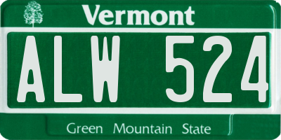 VT license plate ALW524