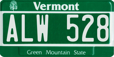 VT license plate ALW528