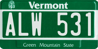 VT license plate ALW531