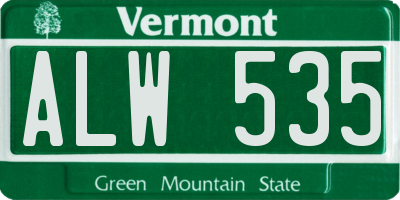 VT license plate ALW535