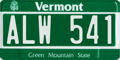 VT license plate ALW541