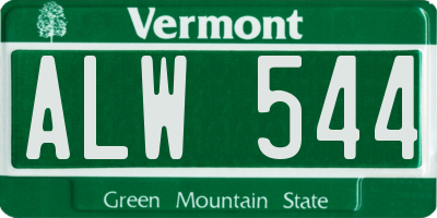 VT license plate ALW544