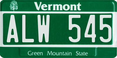 VT license plate ALW545