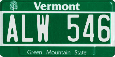 VT license plate ALW546