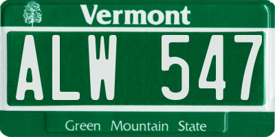 VT license plate ALW547