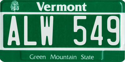 VT license plate ALW549