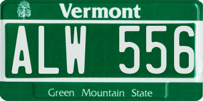 VT license plate ALW556