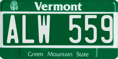 VT license plate ALW559