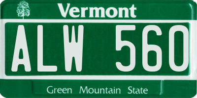 VT license plate ALW560