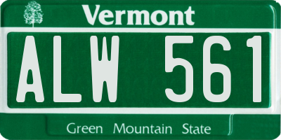 VT license plate ALW561