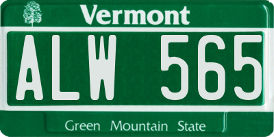 VT license plate ALW565