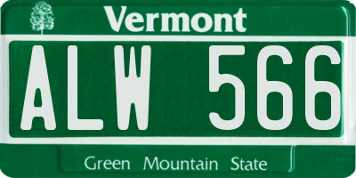 VT license plate ALW566
