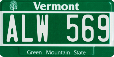 VT license plate ALW569