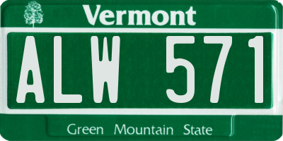 VT license plate ALW571