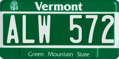 VT license plate ALW572