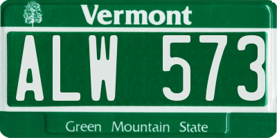 VT license plate ALW573