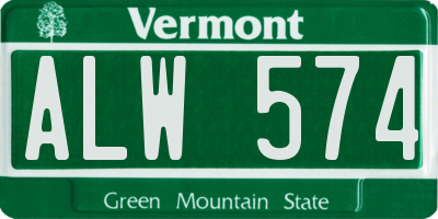 VT license plate ALW574