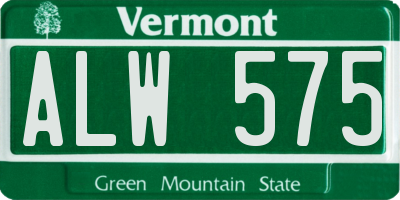 VT license plate ALW575