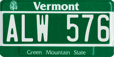 VT license plate ALW576