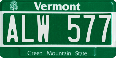 VT license plate ALW577
