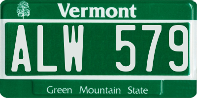 VT license plate ALW579