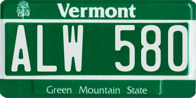 VT license plate ALW580