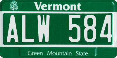 VT license plate ALW584
