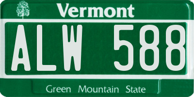 VT license plate ALW588