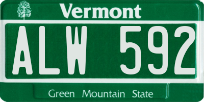 VT license plate ALW592