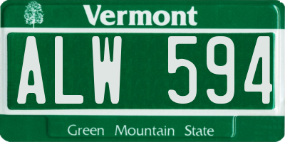 VT license plate ALW594