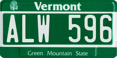 VT license plate ALW596
