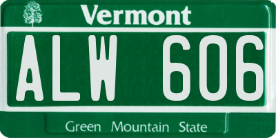 VT license plate ALW606