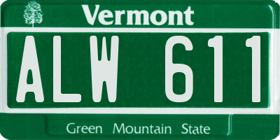 VT license plate ALW611