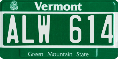 VT license plate ALW614