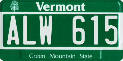 VT license plate ALW615