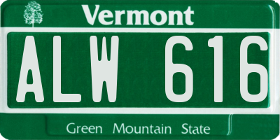 VT license plate ALW616