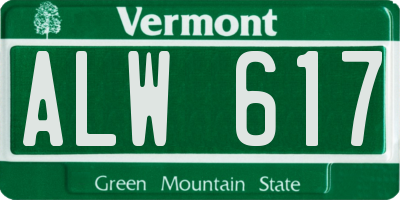 VT license plate ALW617