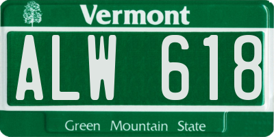 VT license plate ALW618