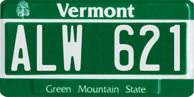 VT license plate ALW621