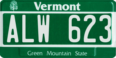 VT license plate ALW623