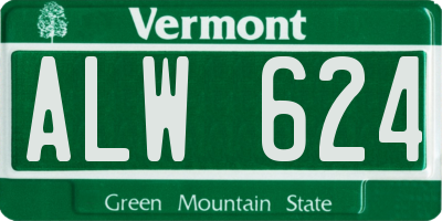 VT license plate ALW624