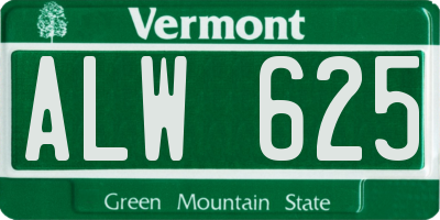 VT license plate ALW625
