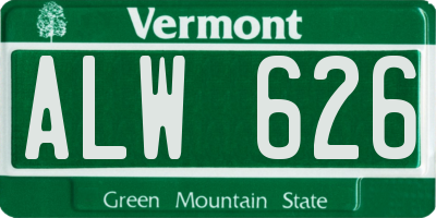 VT license plate ALW626